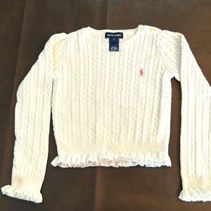 Ralph Lauren cable knit off white sweater